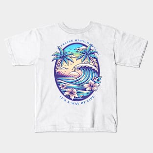 Pipeline Hawaii surf 8202 Kids T-Shirt